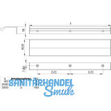 Griffleiste Edge Straight LA 2 x 160 mm, Lnge 350 mm,Aluminium Edelstahl Effekt