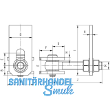 Anschweitorband verstellbar, Lnge 120 mm, Stahl blank/ verzinkt