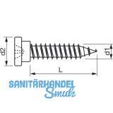 Fenstertrageschraube 6.0x 40 PH 2 verzinkt-gelb mit Gewindespitze